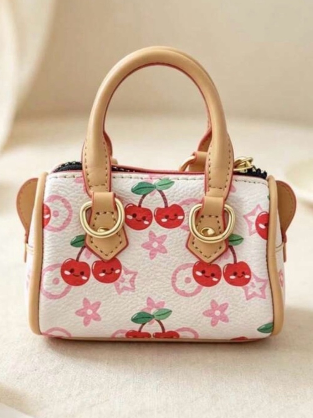 Mini Cherry Bag Charm with Crossbody Chain NWT
